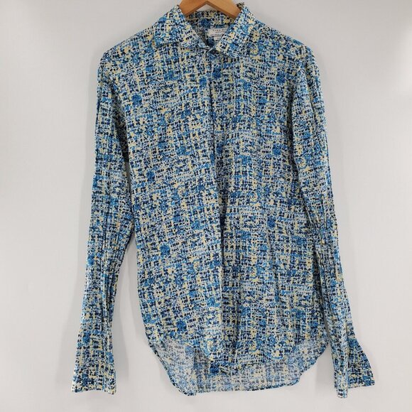 Zara‎ Man Denim Couture Slim Fit Medium Blue Button Up Shirt - Picture 1 of 3